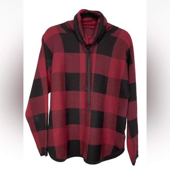 Adrienne Vittadini Buffalo Plaid Cowl Neck Sweater Small - Picture 1 of 5